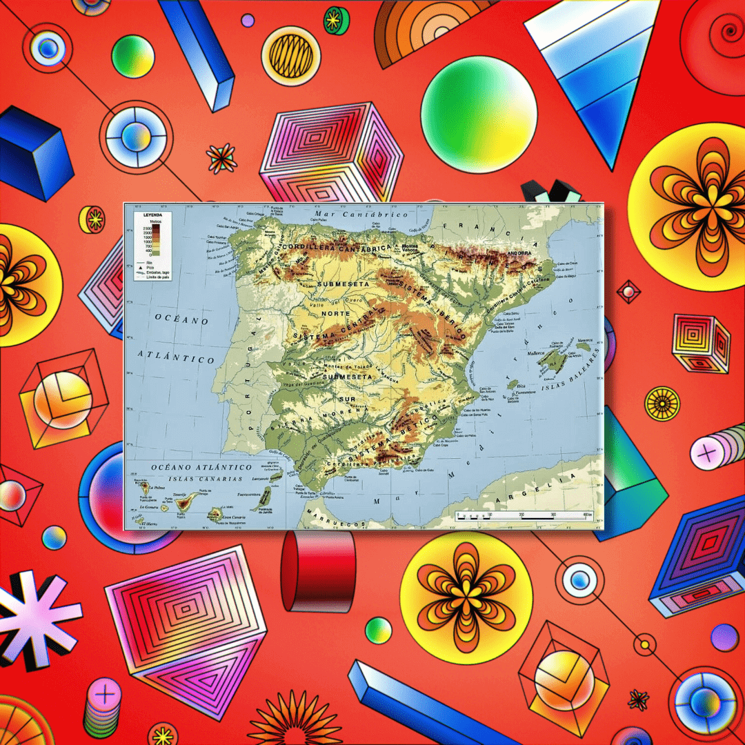 🗺️ Mapa de España físico para imprimir