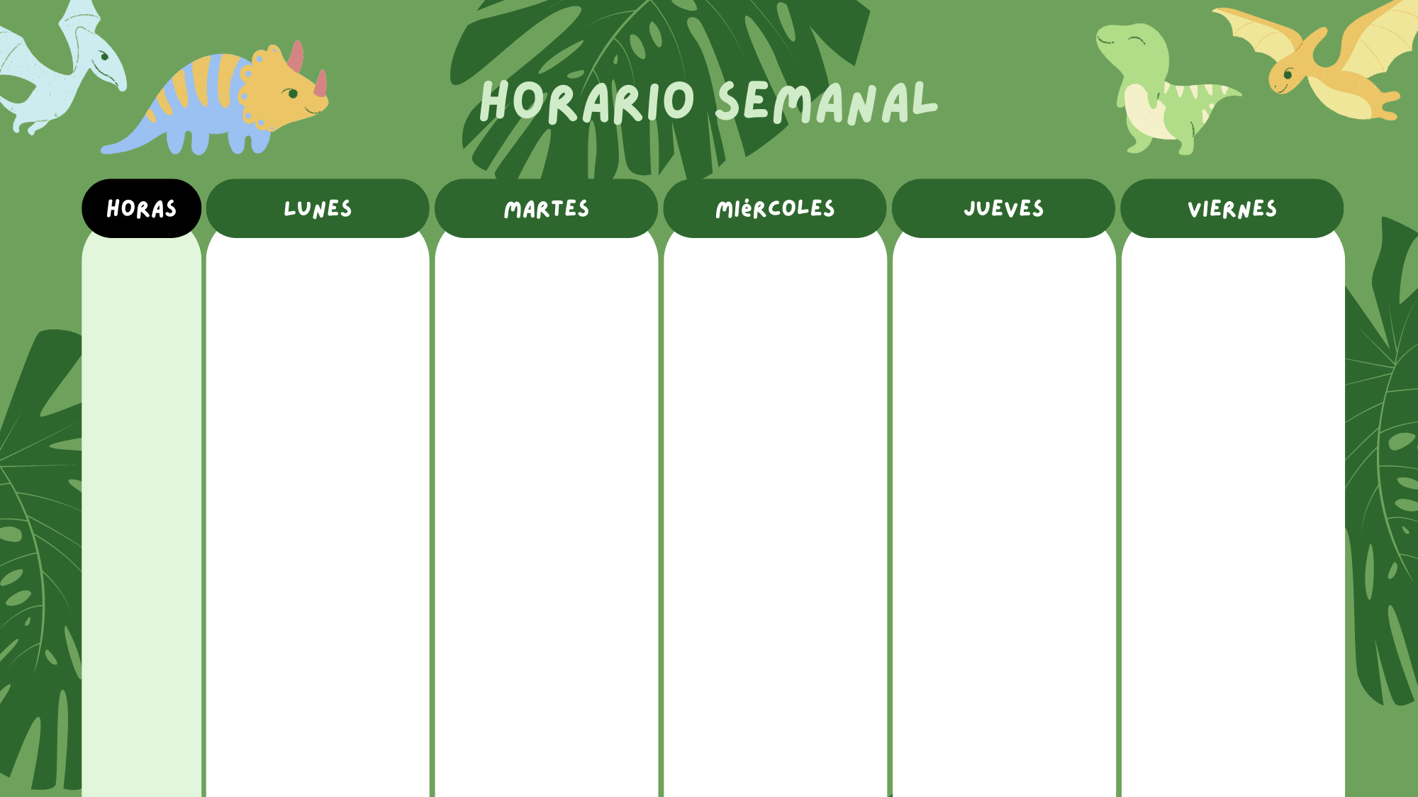 Plantilla horario escolar primaria