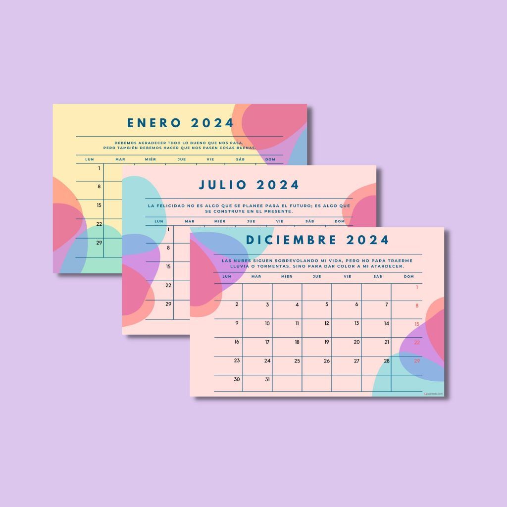 📅 Calendario 2024 PDF GRATIS para imprimir