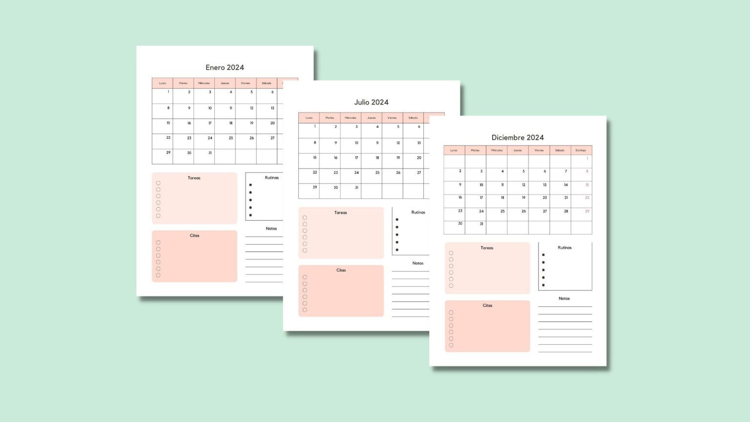 📅 Calendario 2024 PDF GRATIS para imprimir
