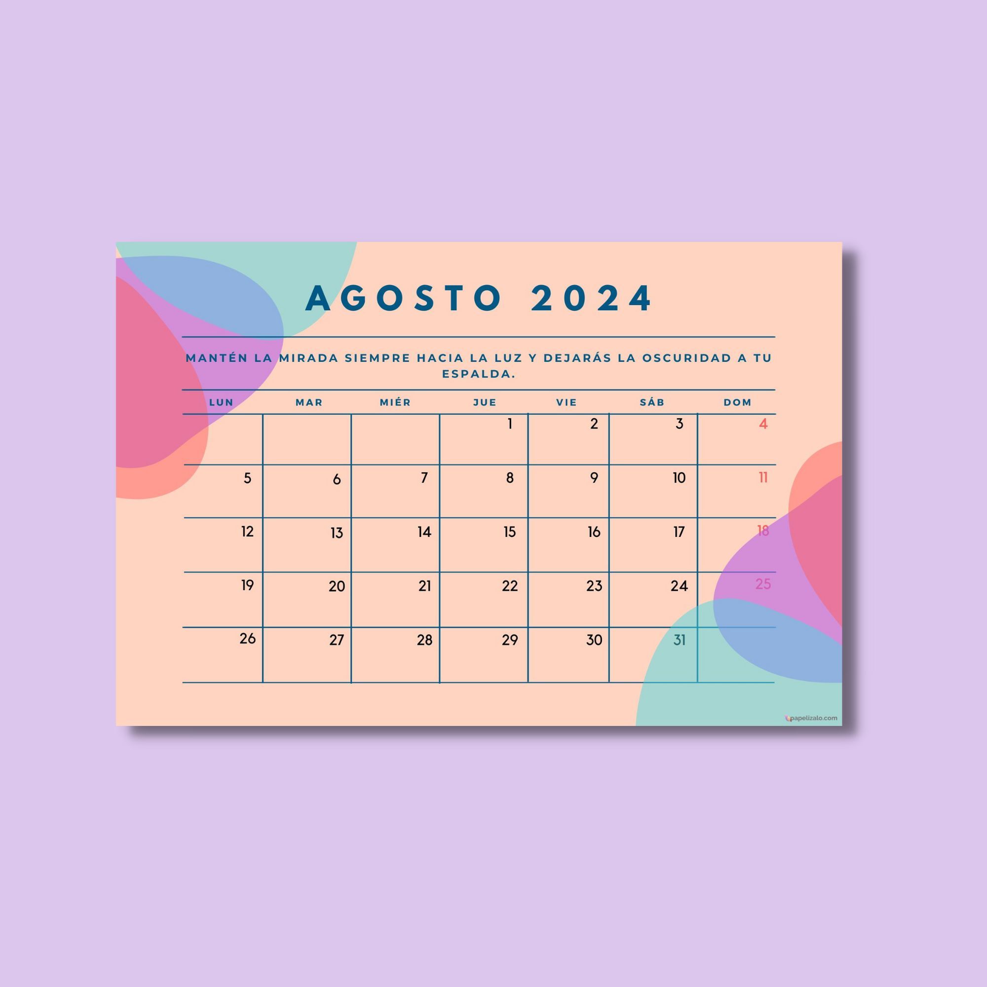 Calendario De Agosto De 2024 Para Imprimir